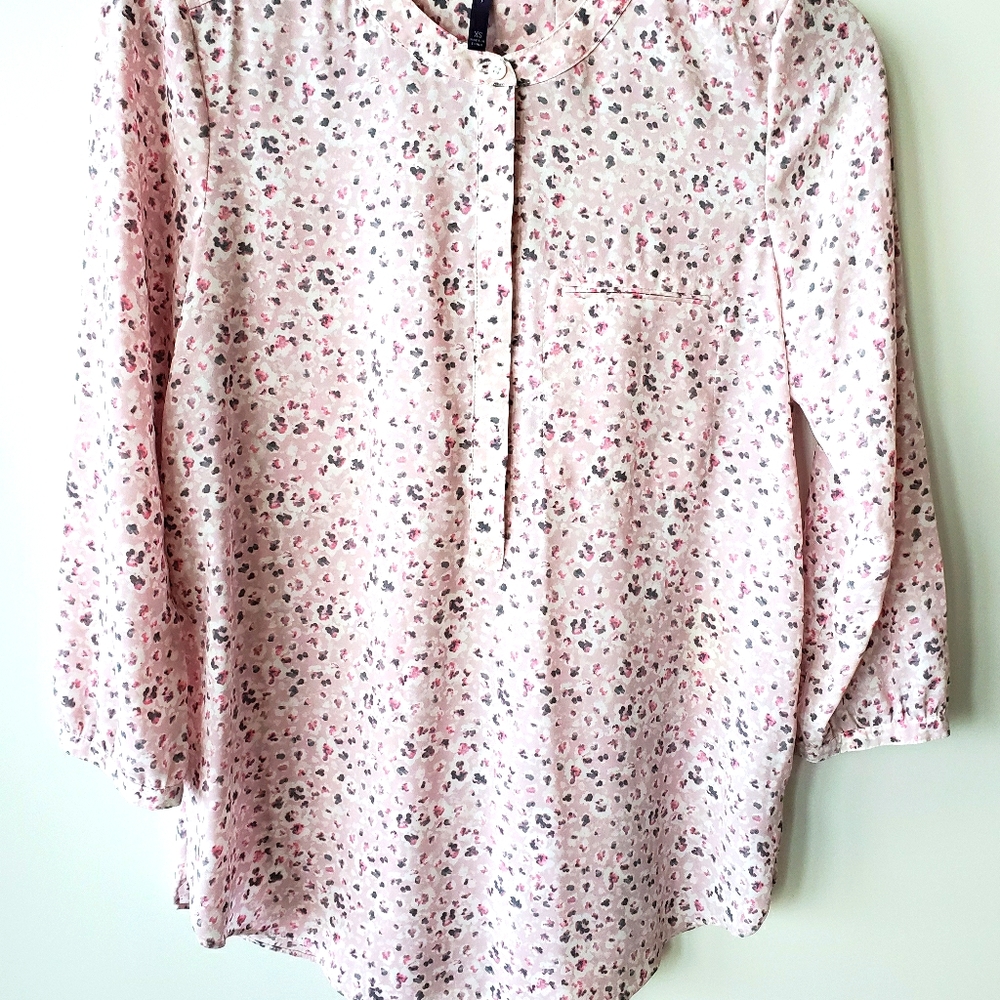 NYDJ pink/ gray patterned blouse sz XS